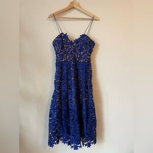 Self Portrait Azalea Midi Dress blue (size 6)